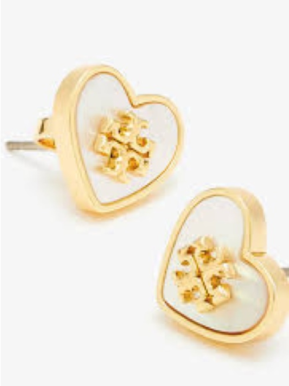 Tory Burch Forget Me Not 🤍 Heart Stud Earrings - Picture 9 of 9